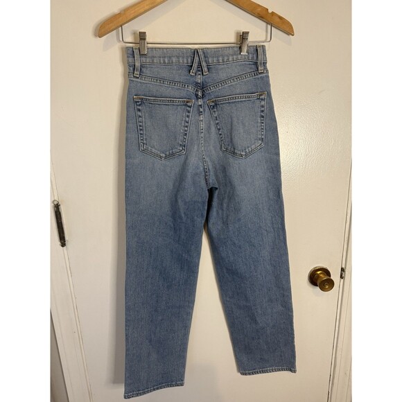 Slvrlake Women’s 26 London Crop Jeans Medium Wash Straight Leg High Waist Pants - Picture 5 of 11